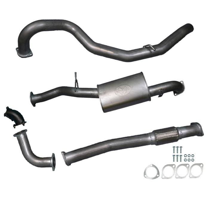 Ignite Exhausts Turbo Back For Nissan Gu Patrol 2.8l Td Wagon 3" Muffler Raw Aluminised Steel