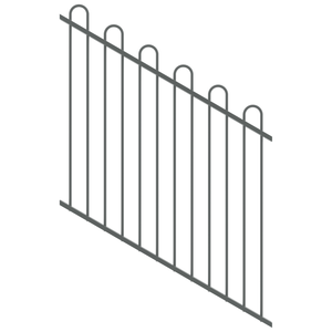 ProtectorAl 0350-1200W x 1200H Monument Loop Top Pool Fence Panel Raked 16-30º