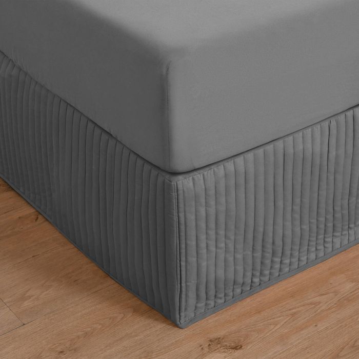 Dreamaker Quilted Valance Charcoal Double Bed