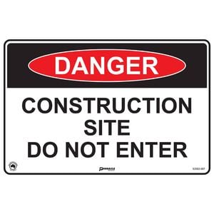 Pinnacle Signage 300 x 200mm Danger Construction Site Do Not Enter Sign