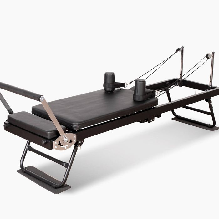Foldable Pilates Reformer With Headrest - Black