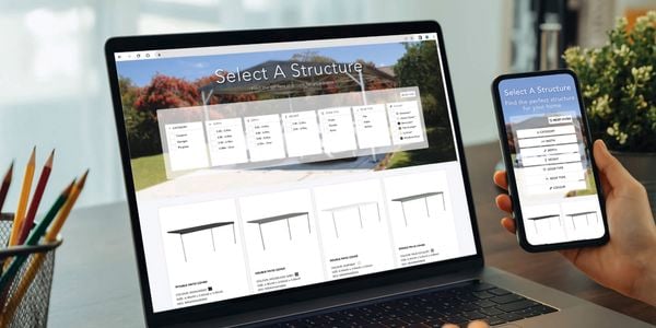 Absco Structures app and mobile app in view with how to pick the right structure for you available. 