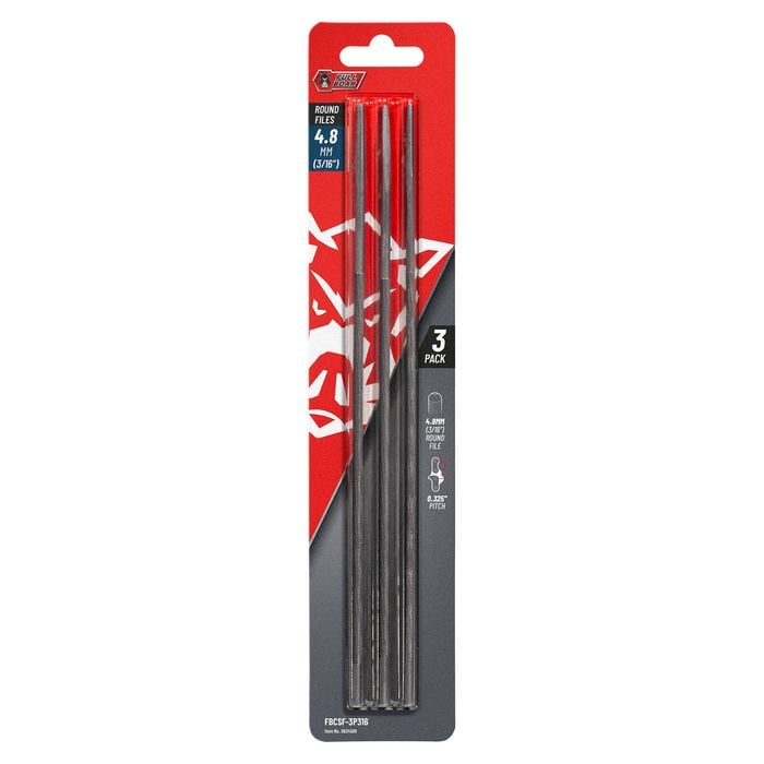 Full Boar 4.8mm (3/16") Round Chainsaw File - 3 Pack