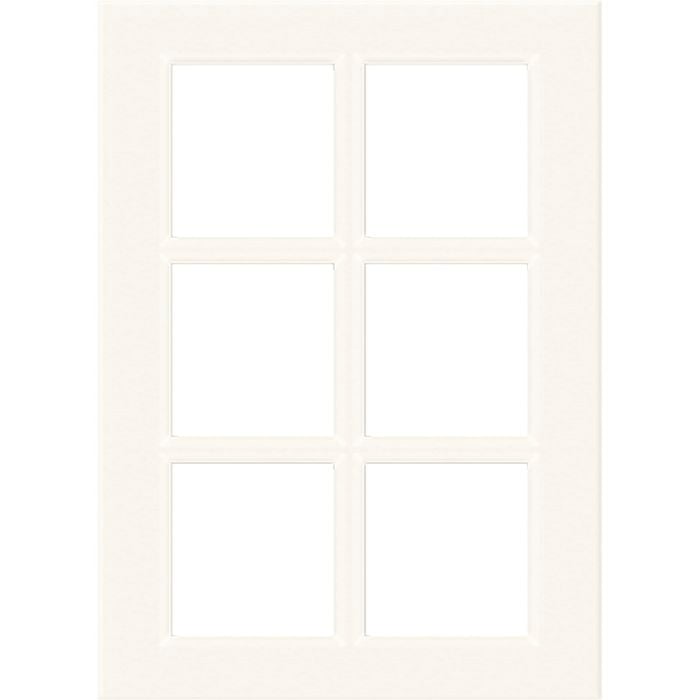 Kaboodle 300mm 6 Panel Glass Cabinet Door - Antique White