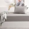 Park Avenue Single Bed Sheet/Pillowcases 500TC Bamboo Cotton Bedding Charcoal
