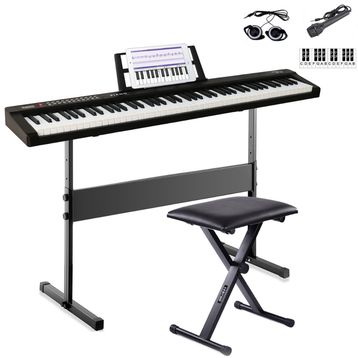 Maestro Beginner 88-key Digital Piano Keyboard Package (black) With Stand & Bench
