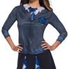 Harry Potter Ravenclaw Printed Top for Kids with House Emblem and Tie Design - Blue Colour, Medium