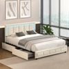 Oikiture Bed Frame Queen Size With Led Light 4 Storage Drawers