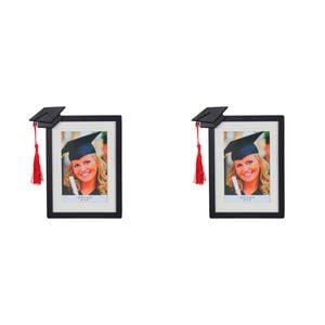 2PK Gibson Gifts Graduation Tassel 4x6'' Photo Frame Rectangle Black