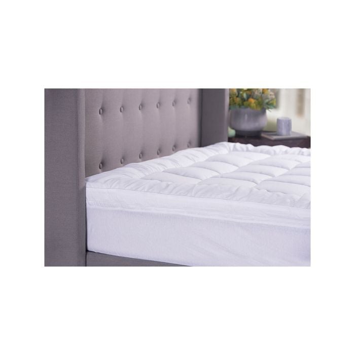 Sheraton Luxury Fitted Mattress Topper 2000gsm Queen Bed Comfort/cushioning Wht