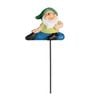 Northcote Pottery 6.5 x 15cm Green Hat Yoga Gnome Polyresin Decorative Garden Stake