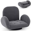 Costway Swivel Floor Chair Folding Gaming Sofa 3-Position+5-Position-Grey