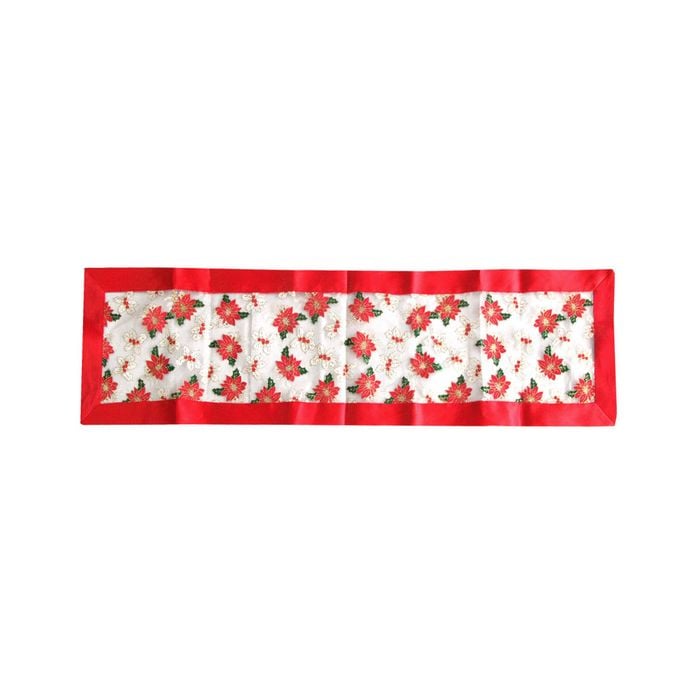 White Holly Sheer Organza Glitter Table Runner 40 x 138 cm White