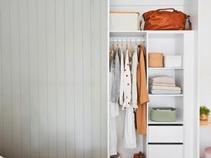 wardrobe with shelves and drawers