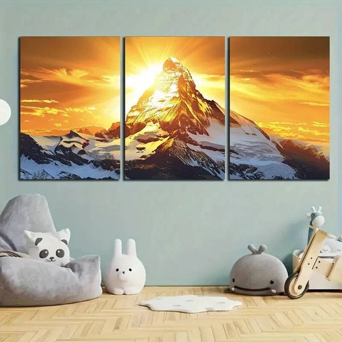 3pcs Xue Feng Mountain Sunset Print 100% Australian Made 3 x 40x60cm (Metal Print)