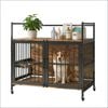 Advwin Dog Crate Furniture Heavy Duty Dog Kennel With 2 Bowls