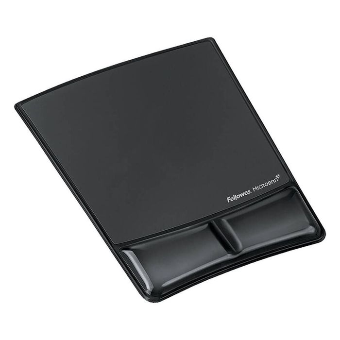 Fellowes Mouse Pad with Gel Wrist Rest (Clear Black)