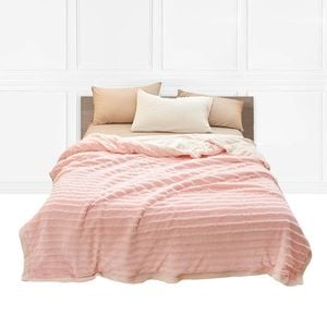 SOGA Pink Throw Blanket – Thick Double-Sided Flannel Fleece