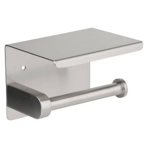 Metlam Australia Satin Stainless Steel Single Toilet Roll Holder with Shelf