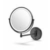 Rechargeable Lighted Makeup Mirror with 3 Color Lights, Dimmable Touch Screen, 8 LED Double Sided 1x/10x  (Black)