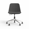 OLG Office Sofia Gas Lift Chair Casters White Frame & Pewter Upholstery