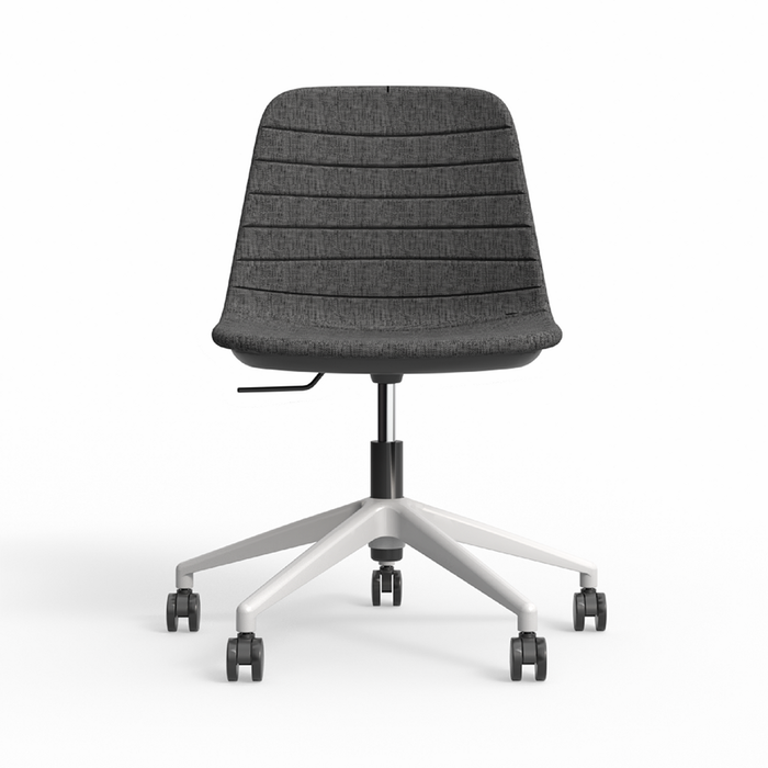 OLG Office Sofia Gas Lift Chair Casters White Frame & Pewter Upholstery