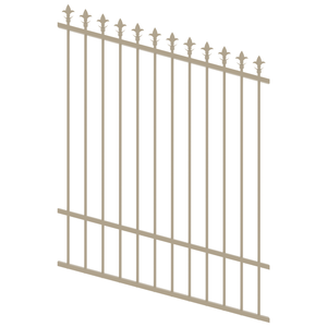 ProtectorAl 0350-1200W x 1500H Paperbark Spear Top Pool Fence Panel Raked Up to 15º