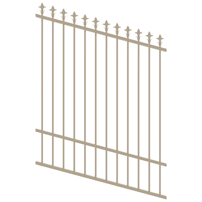 ProtectorAl 0350-1200W x 1500H Paperbark Spear Top Pool Fence Panel Raked Up to 15º