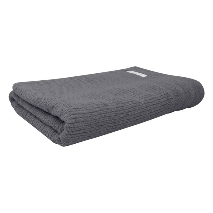 Bas Phillips Cairo Ribbed Collection Cotton Bath Towel 137x68cm Graphite