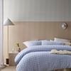 Vintage Design Homewares Double Blue Parquet Snooze Blue Cotton Quilt Cover Set - Double Bed