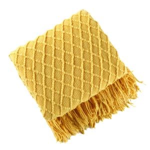 Anycozy Yellow Faux Cashmere Throw Blanket Sofa Cover 127x172cm
