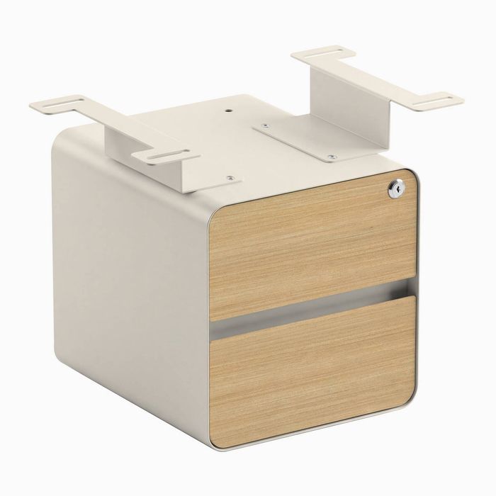 Desky Minimal Under Desk Cabinet Wheat Frame