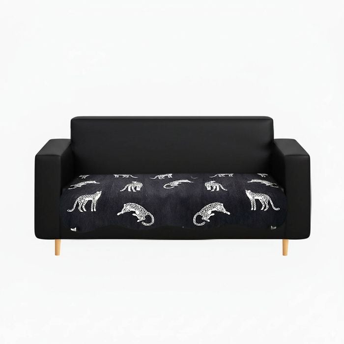 SOGA Three-Seater Black Leopard Print 90x210cm Throw Blanket Sofa Cover