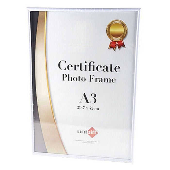 Unigift Slim Certificate Glass Picture Photo Frame A3 29.7x42cm White