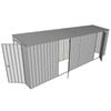 Build-A-Shed 1.2 x 6.0 x 2.0m Tunnel Shed Tunnel Hinged Door with 2 Hinged Side Doors - Zinc