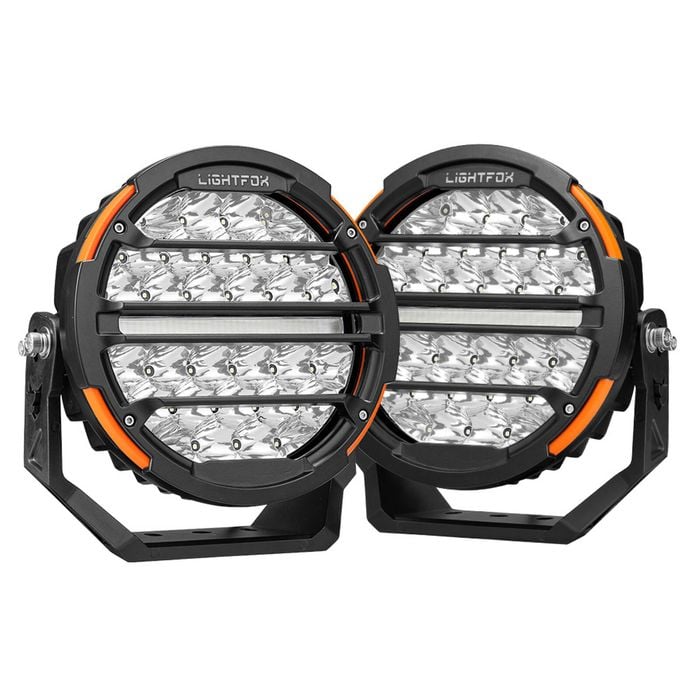 Lightfox Polaris Pair 9inch Osram Led Driving Lights 1lux@1,527m Ip68 20,178lm