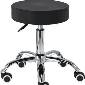Salon Stool - Adjustable Swivel Round Chair - Pedicure Beauty Hairdressing