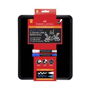 Faber-Castell Double Sided Blackboard with Liquid Chalk 2pk