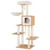 Costway 148cm Modern Cat Tree Wooden Cat Tower Climbing Furniture