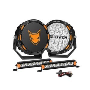 Lightfox 9inch Osram Led Driving Lights + 8inch Led Light Pods + Wiring Kit