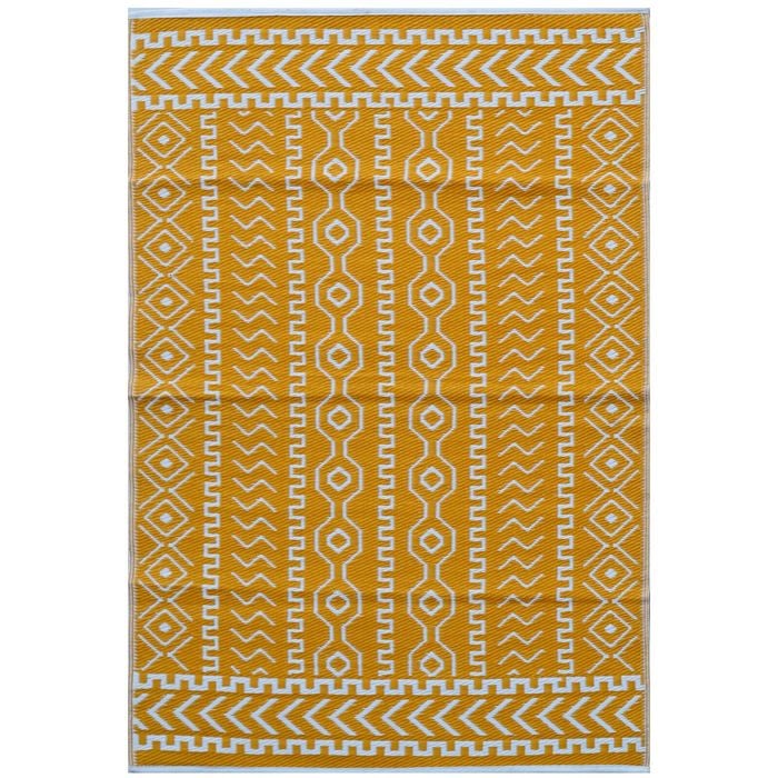 Reversible Outdoor Plastic Mat - Chatai Tomo - Yellow - 150x240cm
