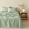 Natural Home 100% European Flax Linen Sheet Set Willow Green Super King Bed