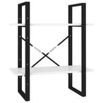 vidaXL 2-Tier Book Cabinet White Engineered Wood Storage Rack Bookcase Stand