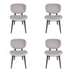Pack of 4 | Nobu Upholstered Dining Chair | Black Legs - Light Grey Fabric