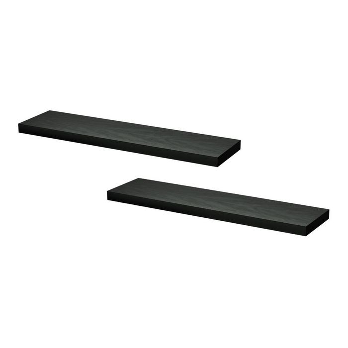 Artiss Floating Wall Shelf Set of 2 Black 90CM