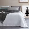 CottonMore White 100% Cotton 350gsm Large Chunky Waffle Blanket - Queen