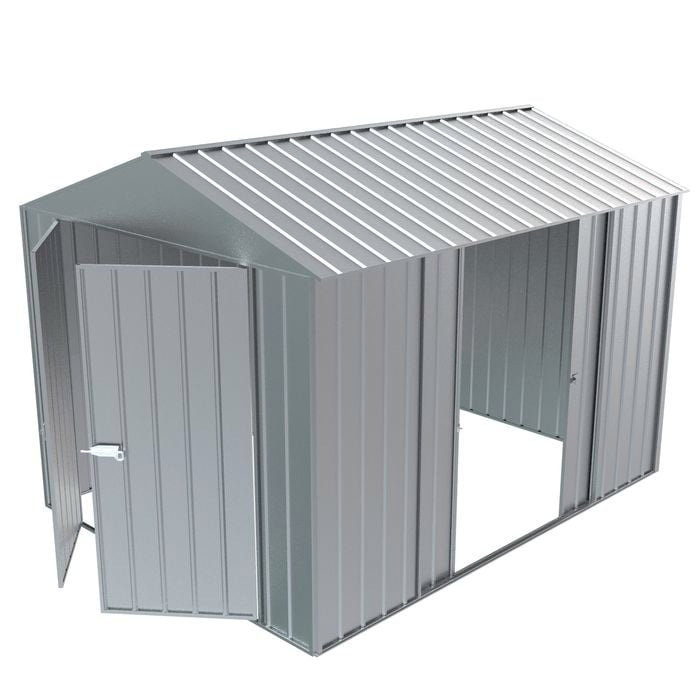 Build-a-Shed  2.3 x 3.0 x 2.3m Gable Double Sliding Side Door Shed - Zinc