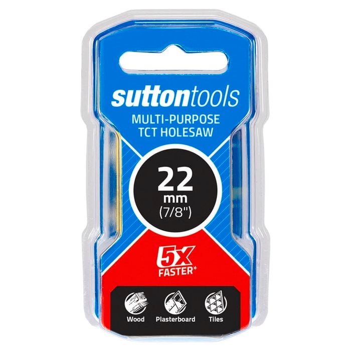 Sutton Tools 22mm TCT Multi-Purpose Seamless Holesaw