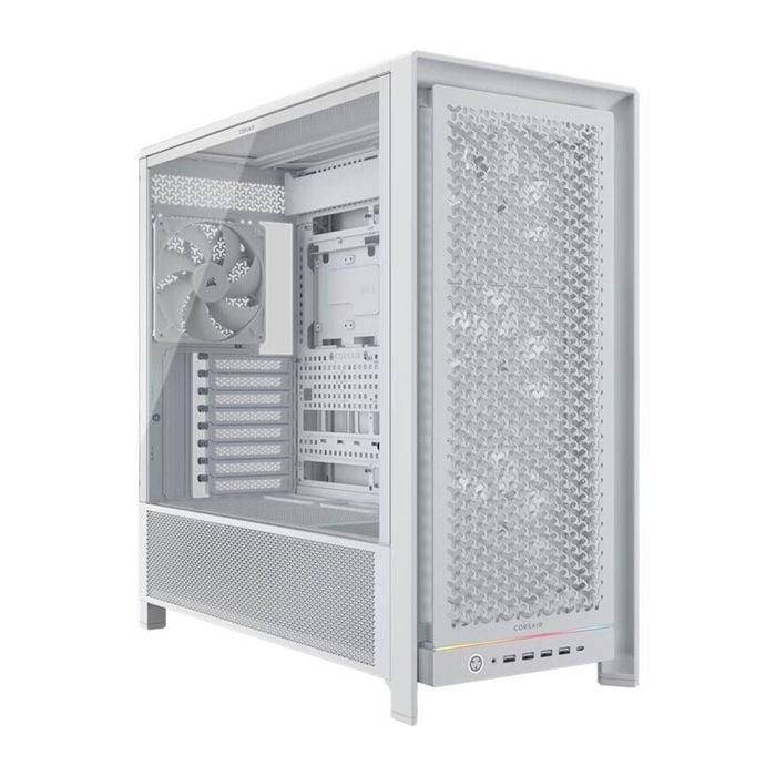 Corsair Frame 5000d Rs High-airflow Mid-tower Pc Case - White, Atx, 450mm Gpu, 175mm Cpu Cooler, 360mm Rad, 4x Rs140, 1x Usb-c 3