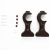 Windoware 33mm Walnut Curtain Woodpole Brackets - 2 Pack